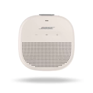 Bose Soundlink Micro Portable Bluetooth Speaker with deep bass, tear-resistant silicone strap (White Smoke)