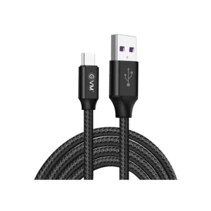 EVM EVM-SFC-02 Type-C Metal Head Nylon Braided Cable (Black)