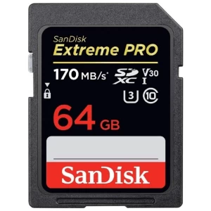 SanDisk Extreme PRO SDXC SDSDXXY UHS-I C10, U3, V30 64 GB Card with 170MBs Transfer speeds