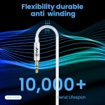 EVM AUX Cable 3.5 Audio Jack, 1 Meter Copper Wire All Kind of Smart Phone and Other Devices(Color  White)