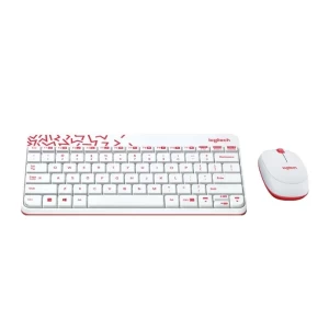Logitech MK240 Nano Wireless Keyboard and Mouse Combo, 10 meters wireless range (White)