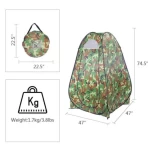 Foldable Portable Pop-up Cloth Changing/Toilet Tent for Camping Hiking and Picnic Tent - For 1-Person, 190 cm, Milatry