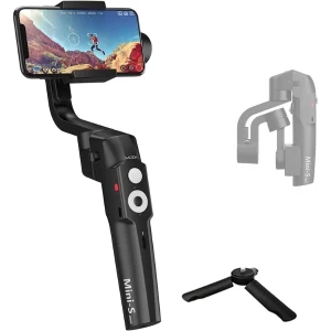 MOZA Mini S Essential Foldable Smartphone Gimbal Stabilizer with Quick Playback, One-Button Zoom, Timelapse, Object Trac