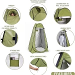 Foldable Portable Pop-up Cloth Changing/Toilet Tent for Camping Hiking and Picnic Tent - For 1-Person, 190 cm, Green
